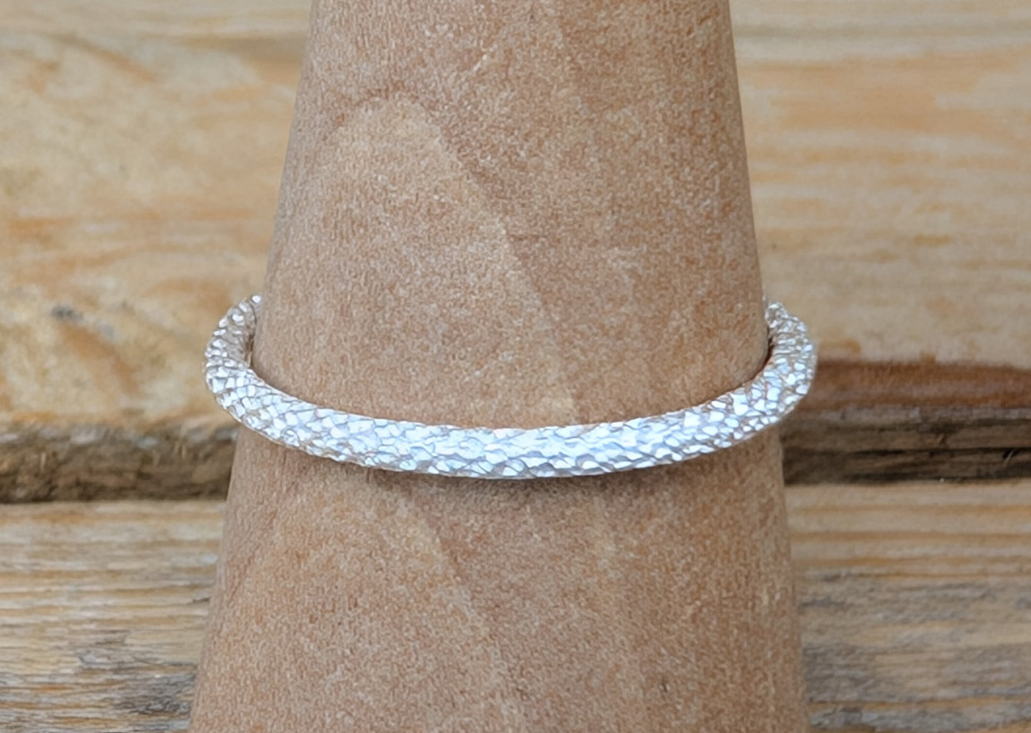 sterling silver sparkle stacking ring