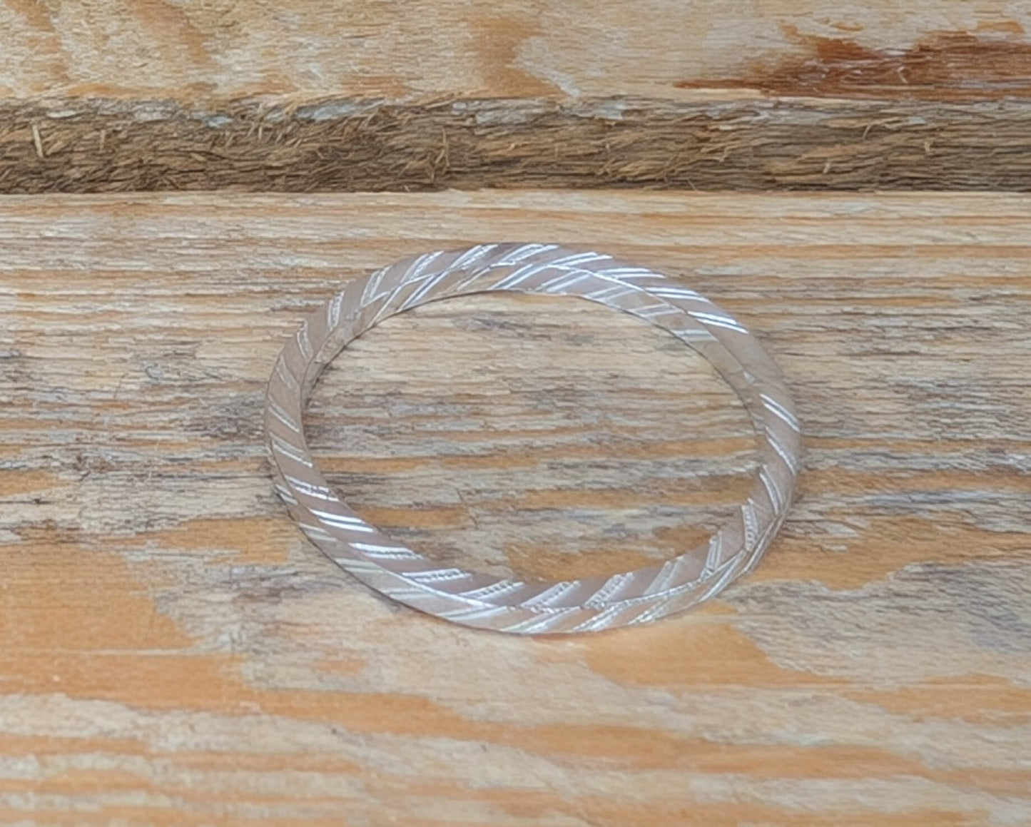 sterling silver square patterned stacking ring