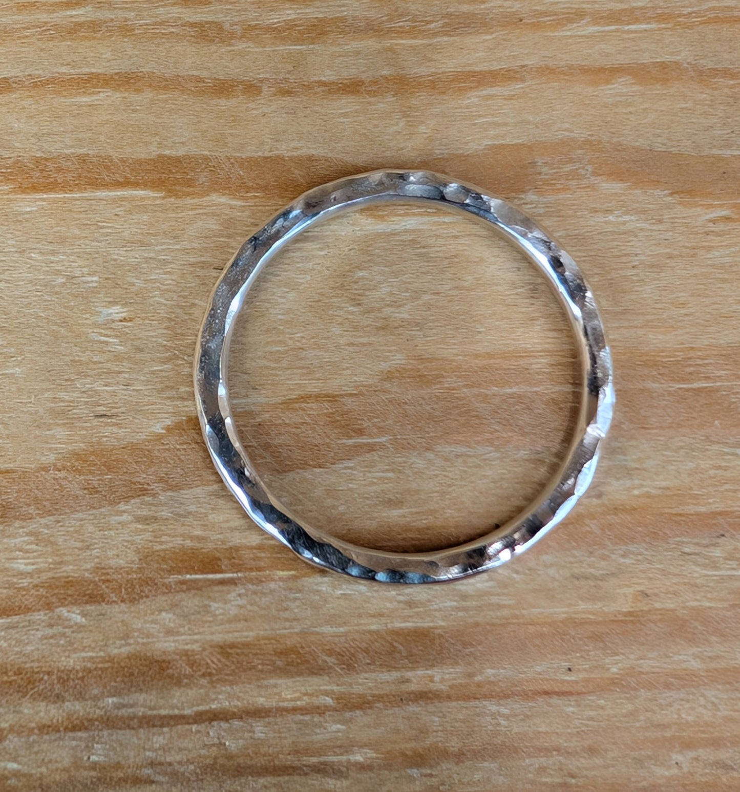 sterling silver hammered stacking ring