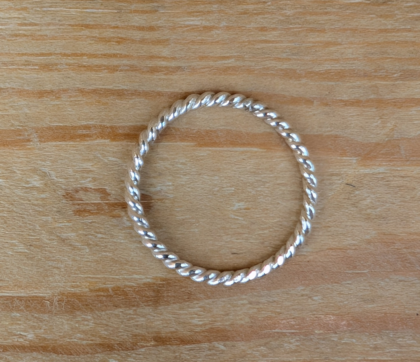 sterling silver twist stacking ring