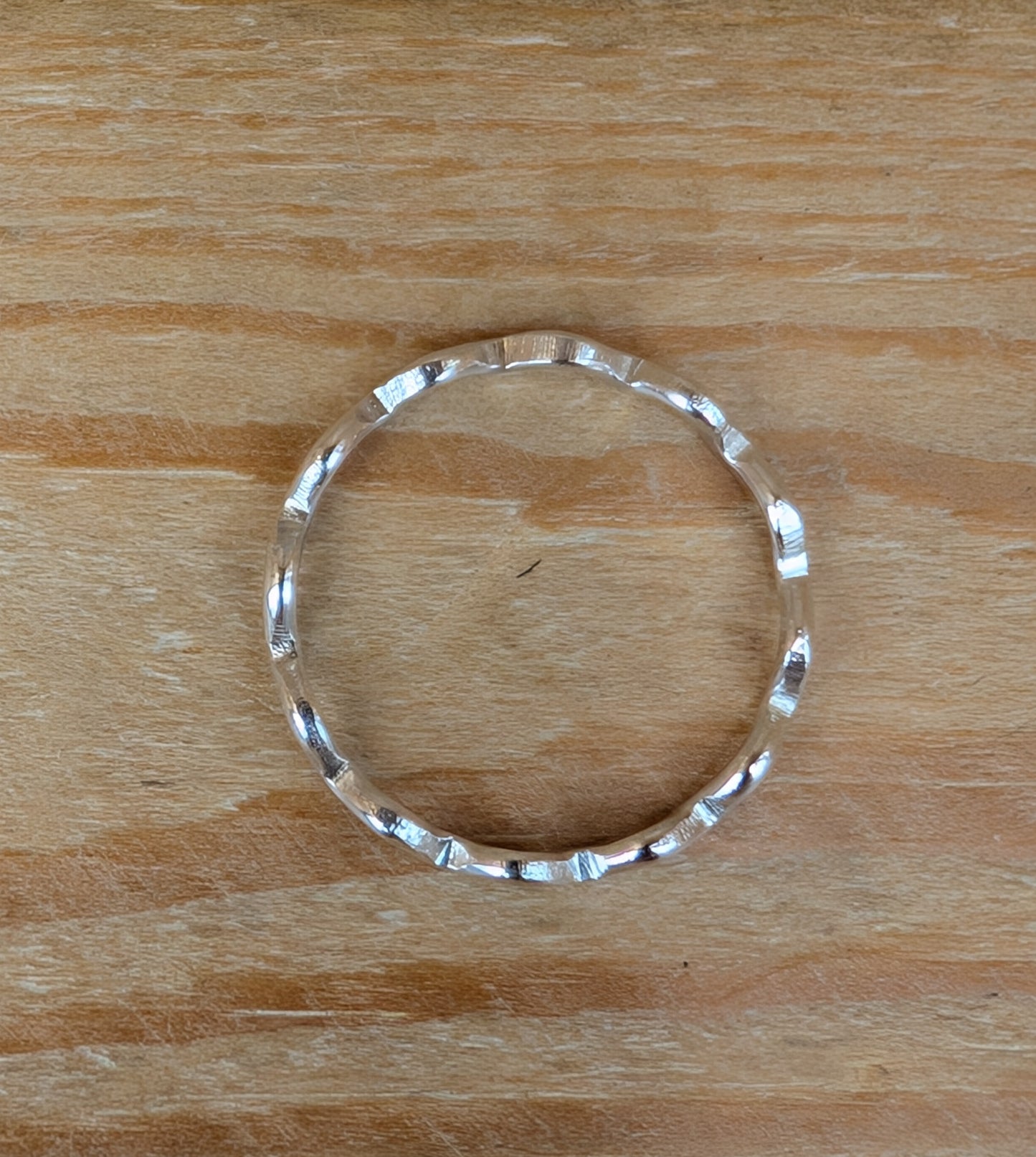 sterling silver wavy stacking ring