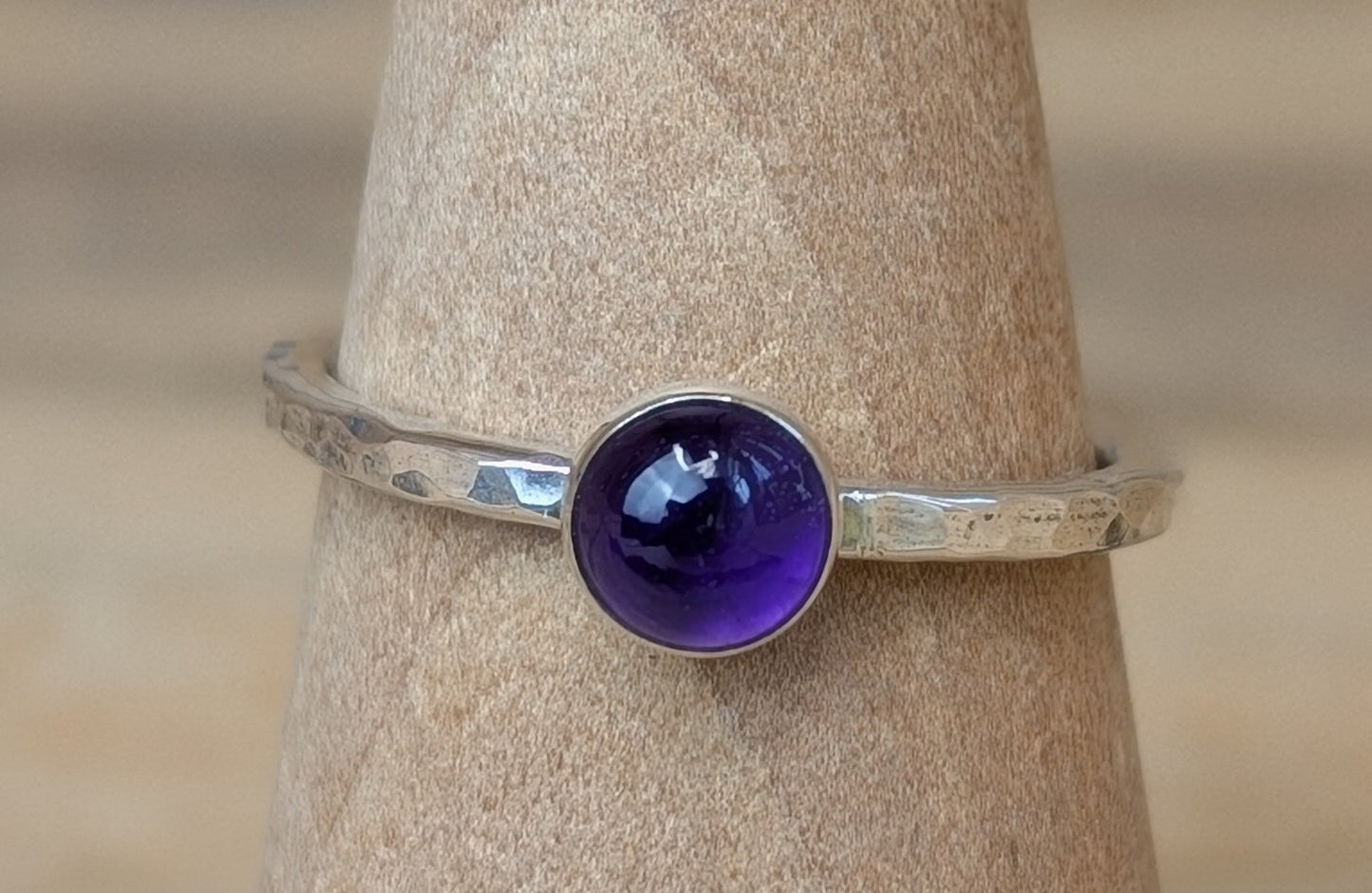 sterling silver amethyst stacking ring