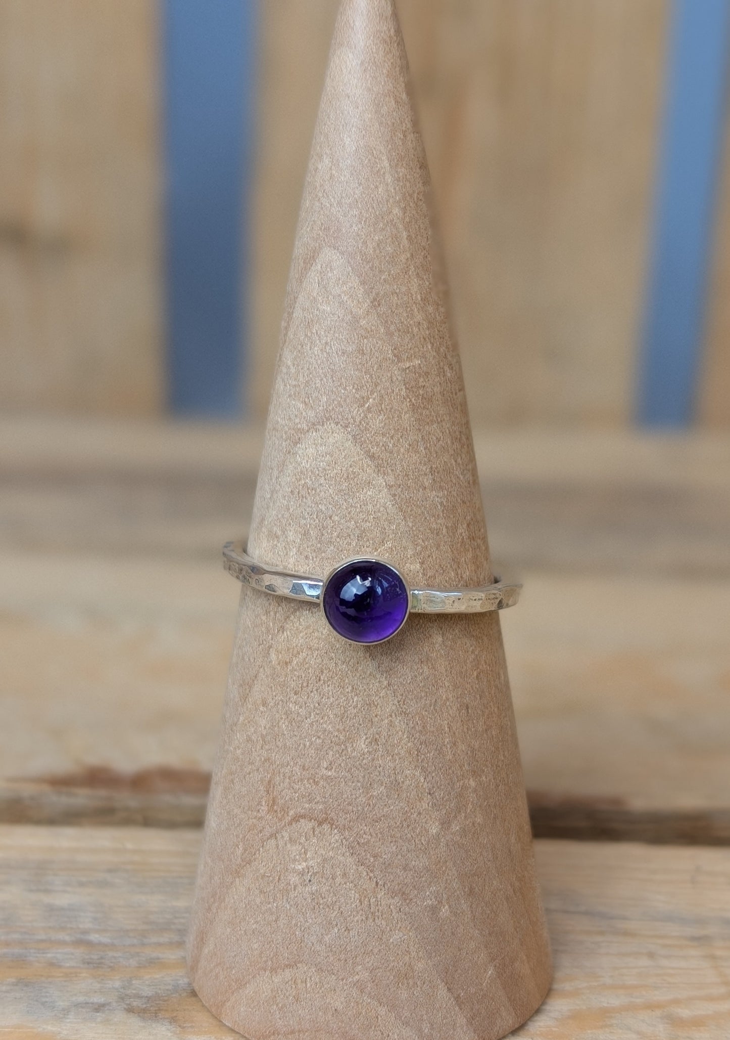 sterling silver amethyst stacking ring