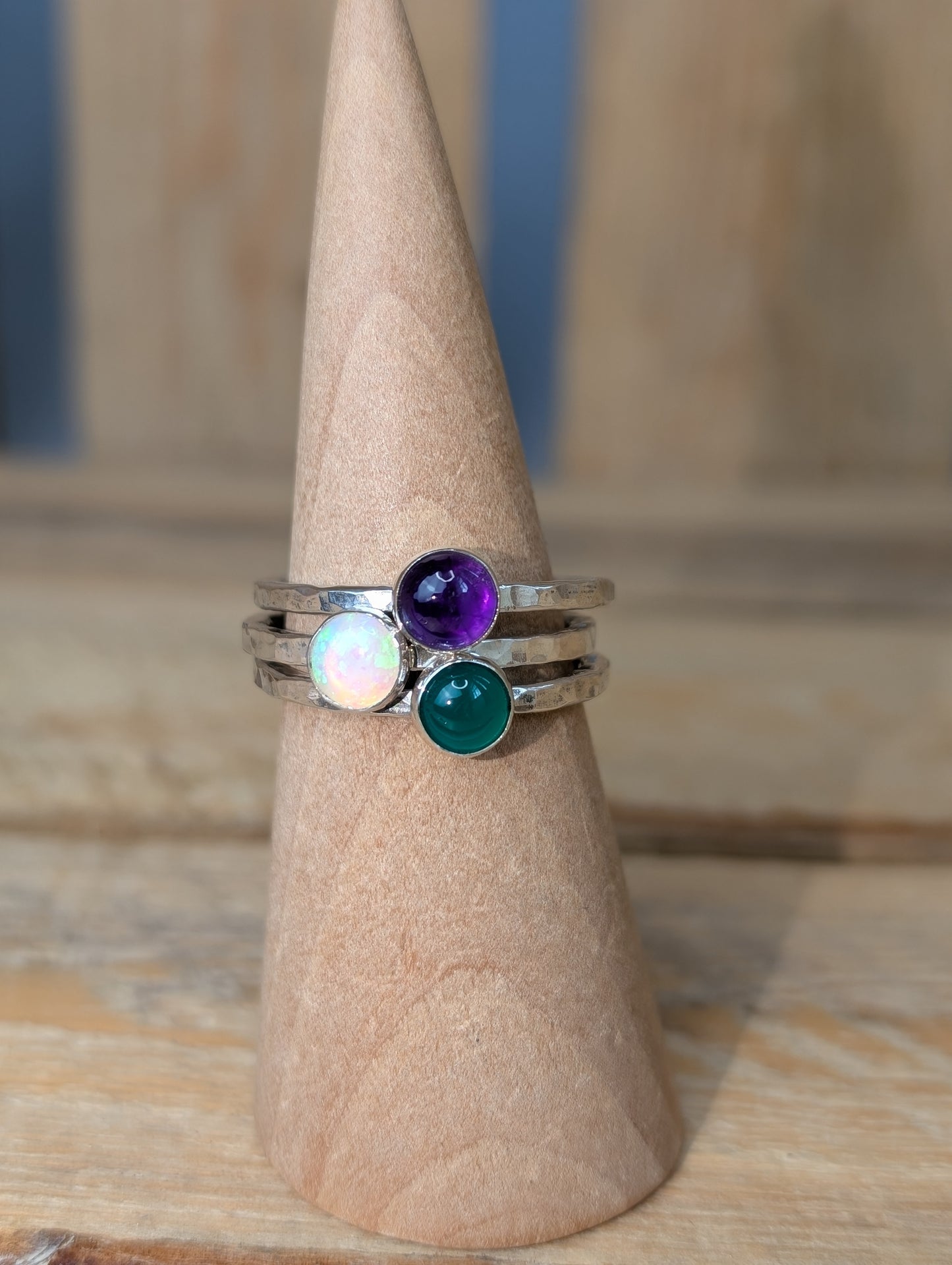 sterling silver amethyst stacking ring