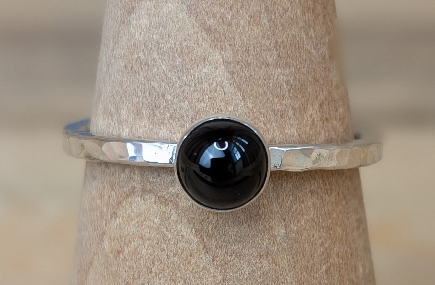 sterling silver onyx stacking ring
