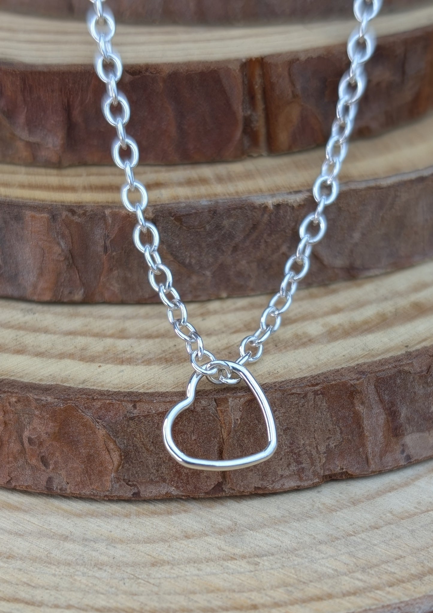 sterling silver loose heart necklace