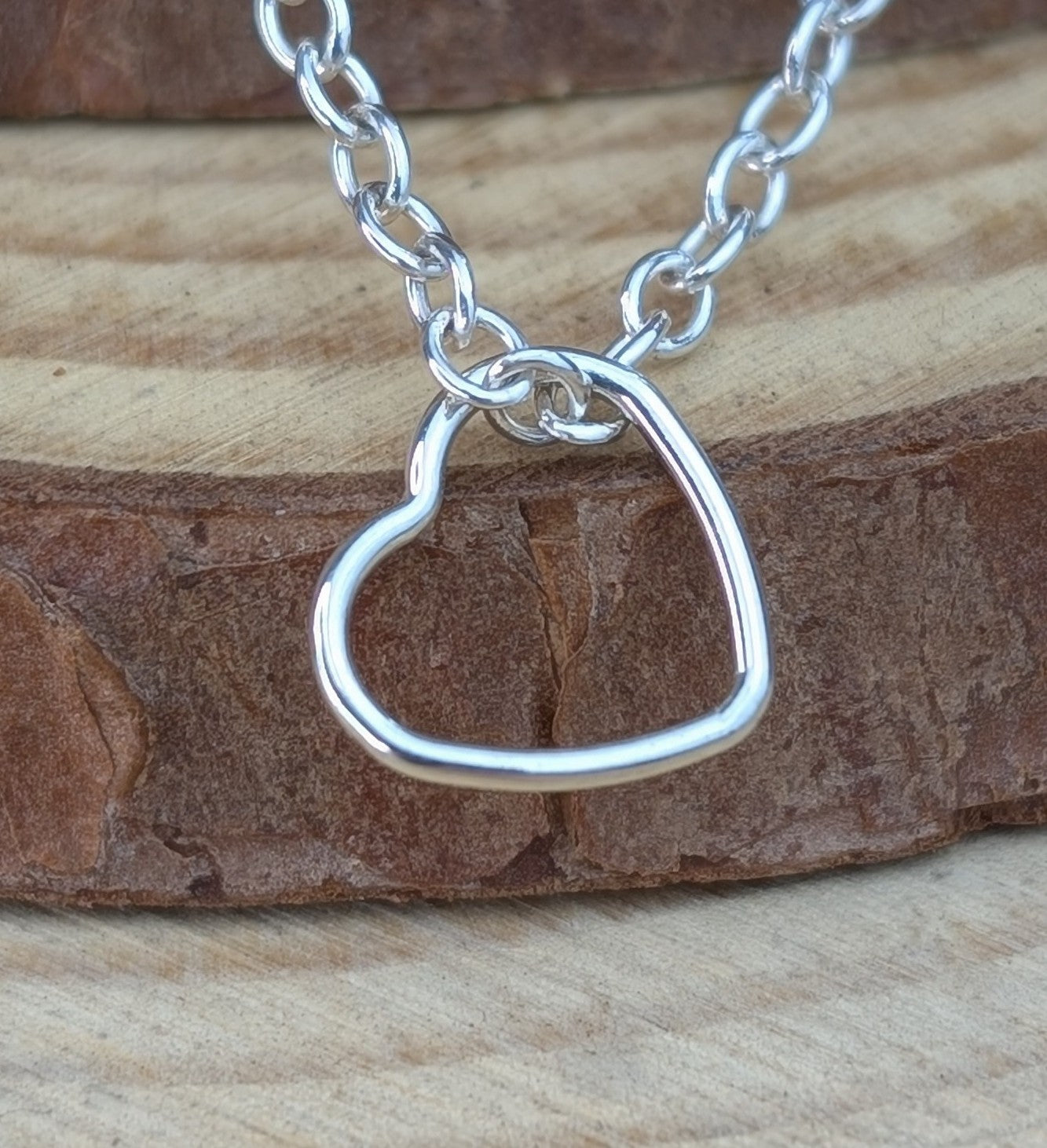 sterling silver loose heart necklace