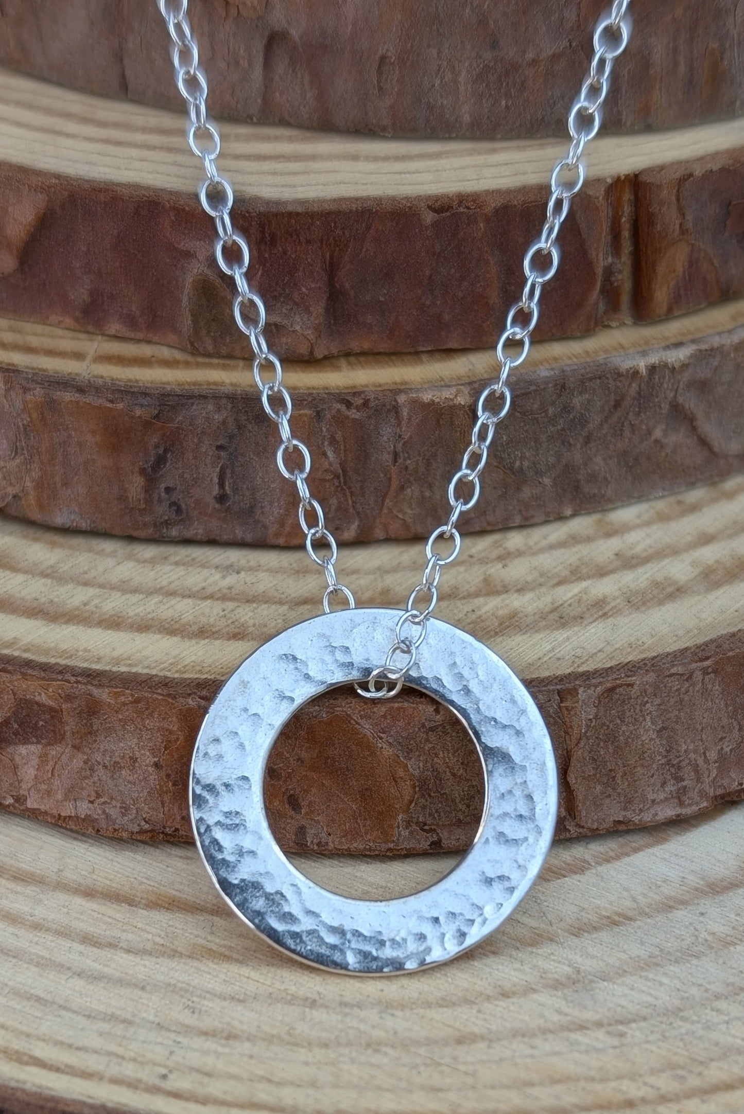 sterling silver washer pendant