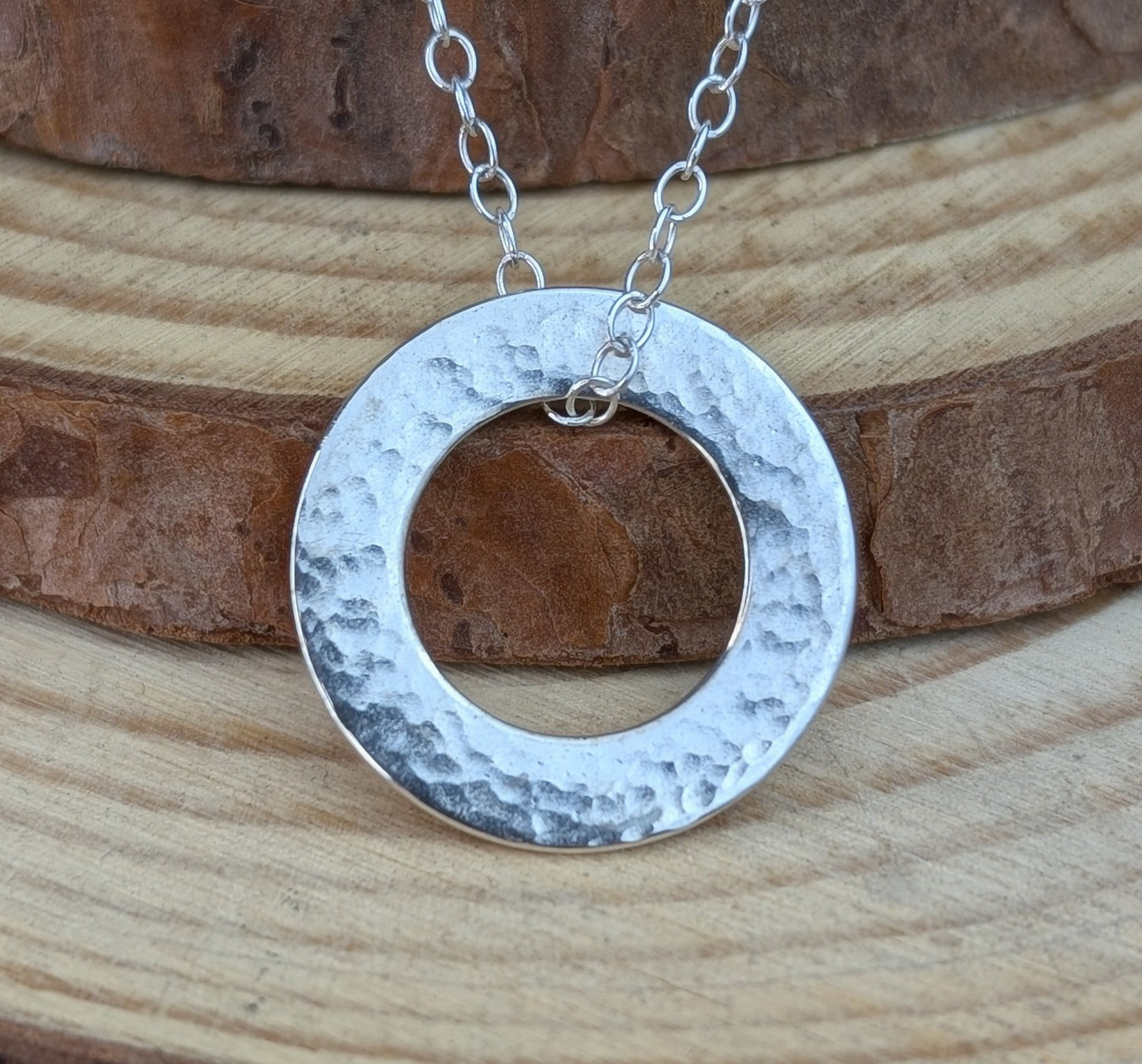sterling silver washer pendant