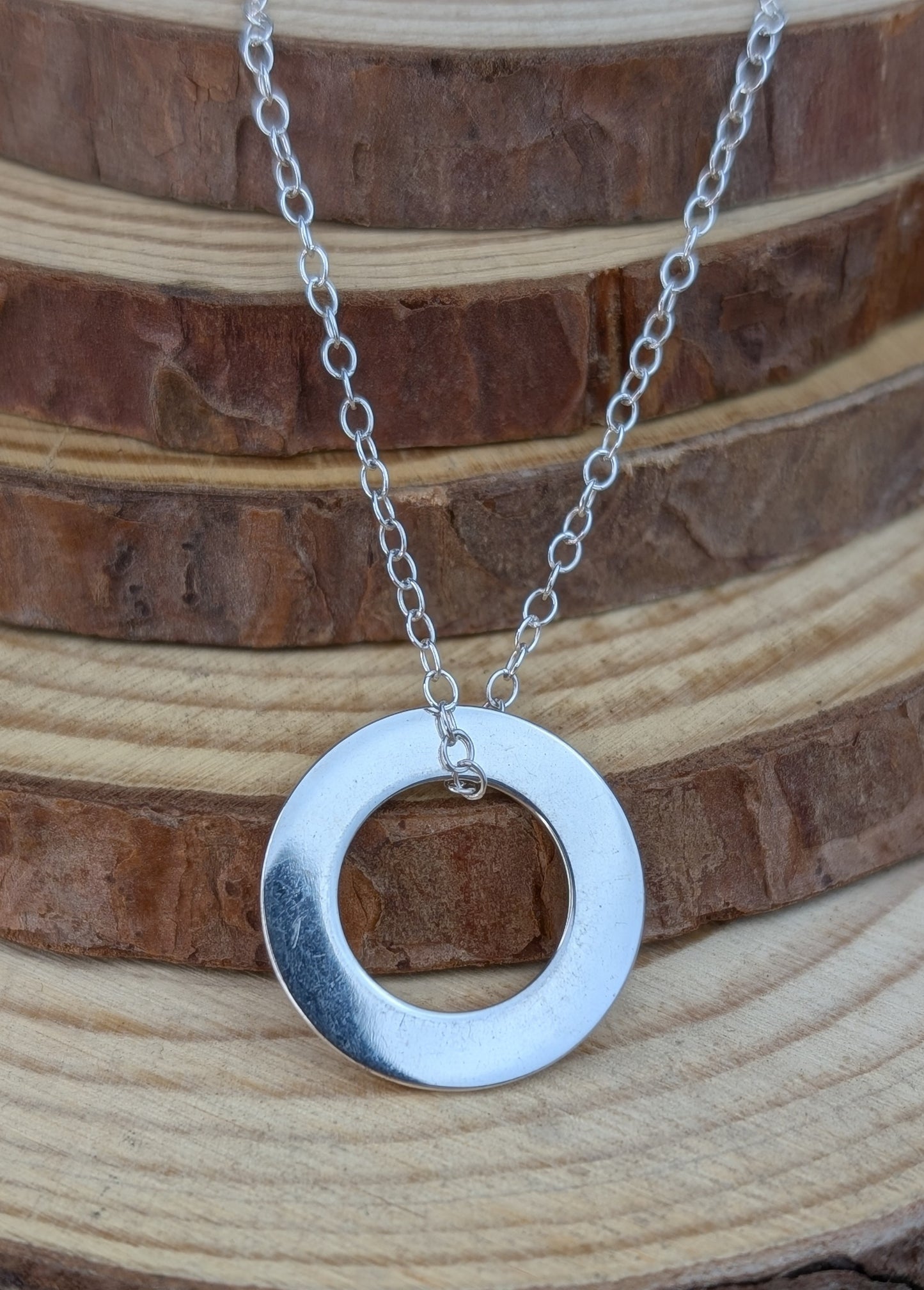 sterling silver washer pendant