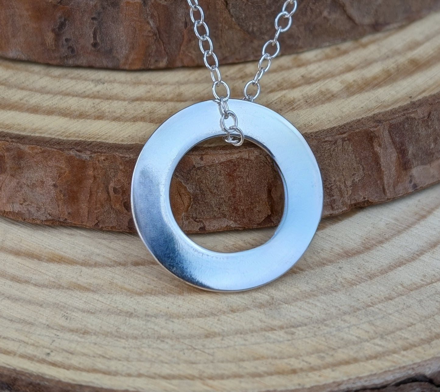sterling silver washer pendant