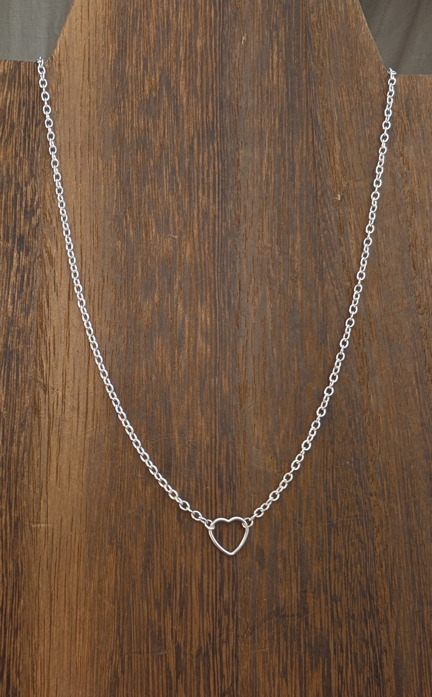 sterling silver fixed heart necklace