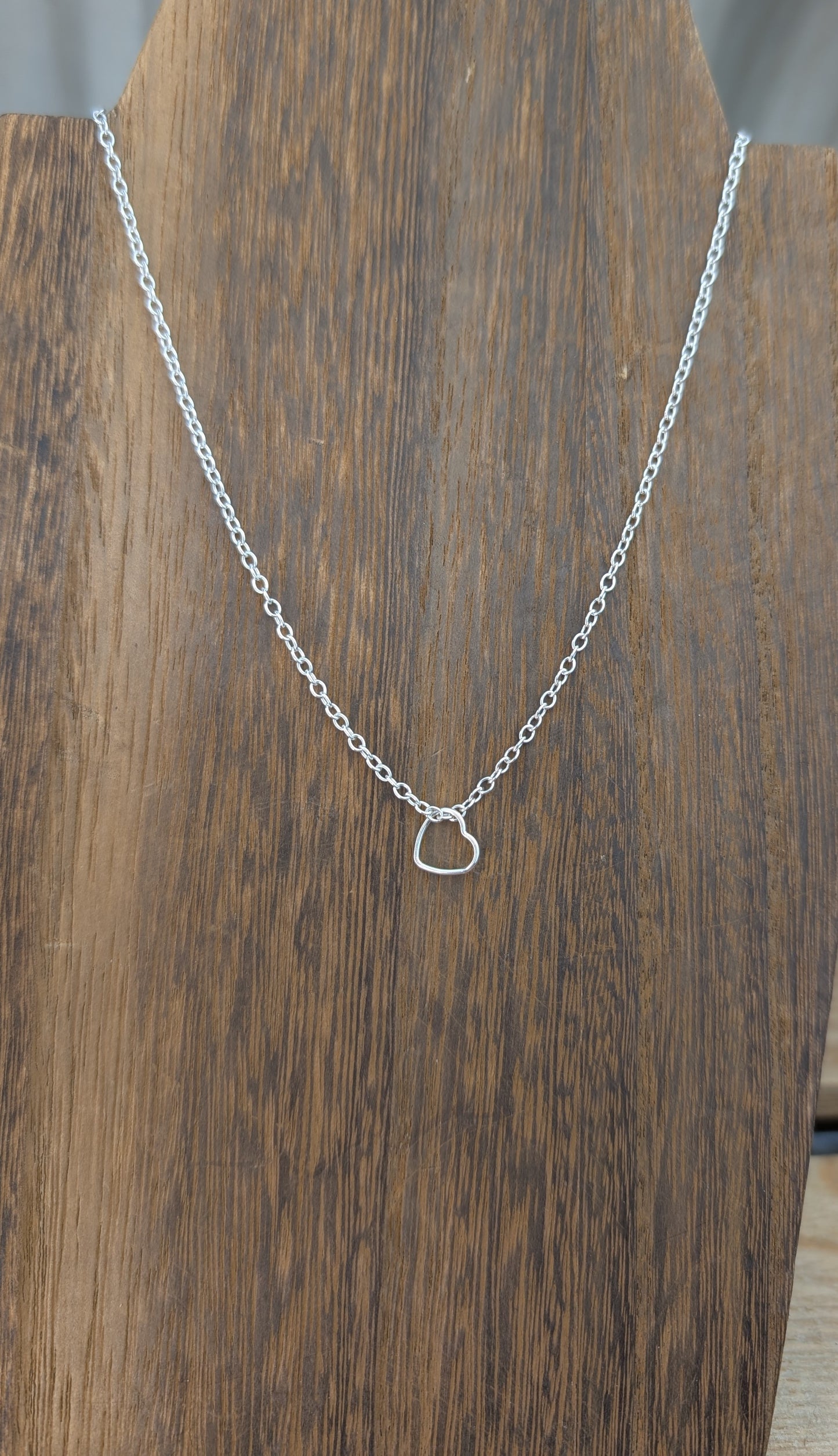 sterling silver loose heart necklace