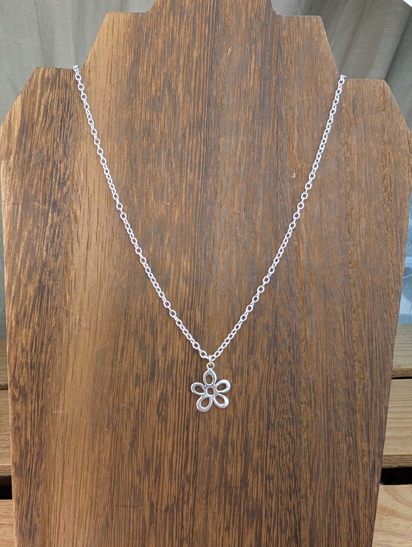 sterling silver flower necklace