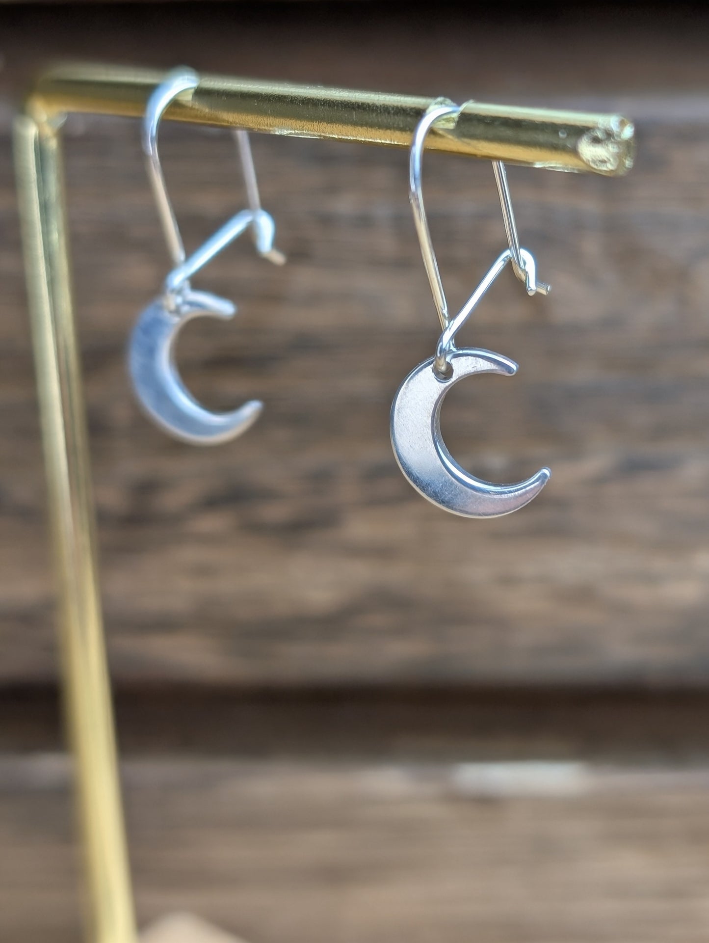 sterling silver moon and star charm dangle earrings
