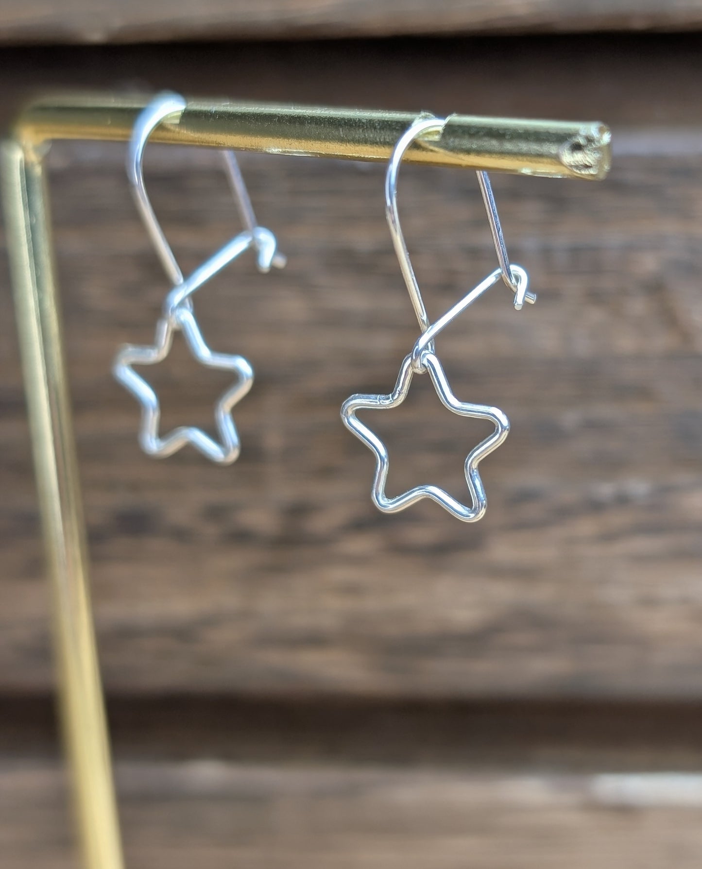 sterling silver open moon and star charm dangle earrings