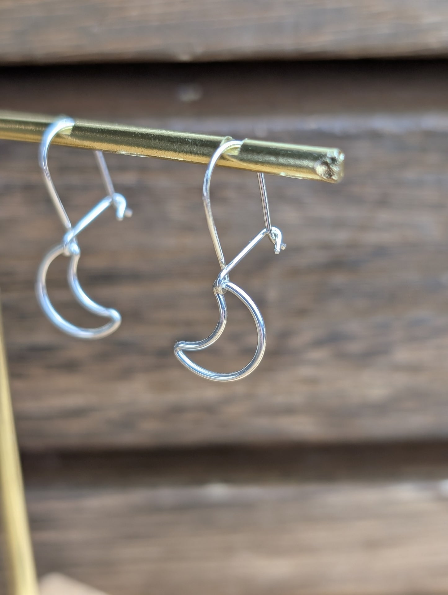 sterling silver open moon and star charm dangle earrings
