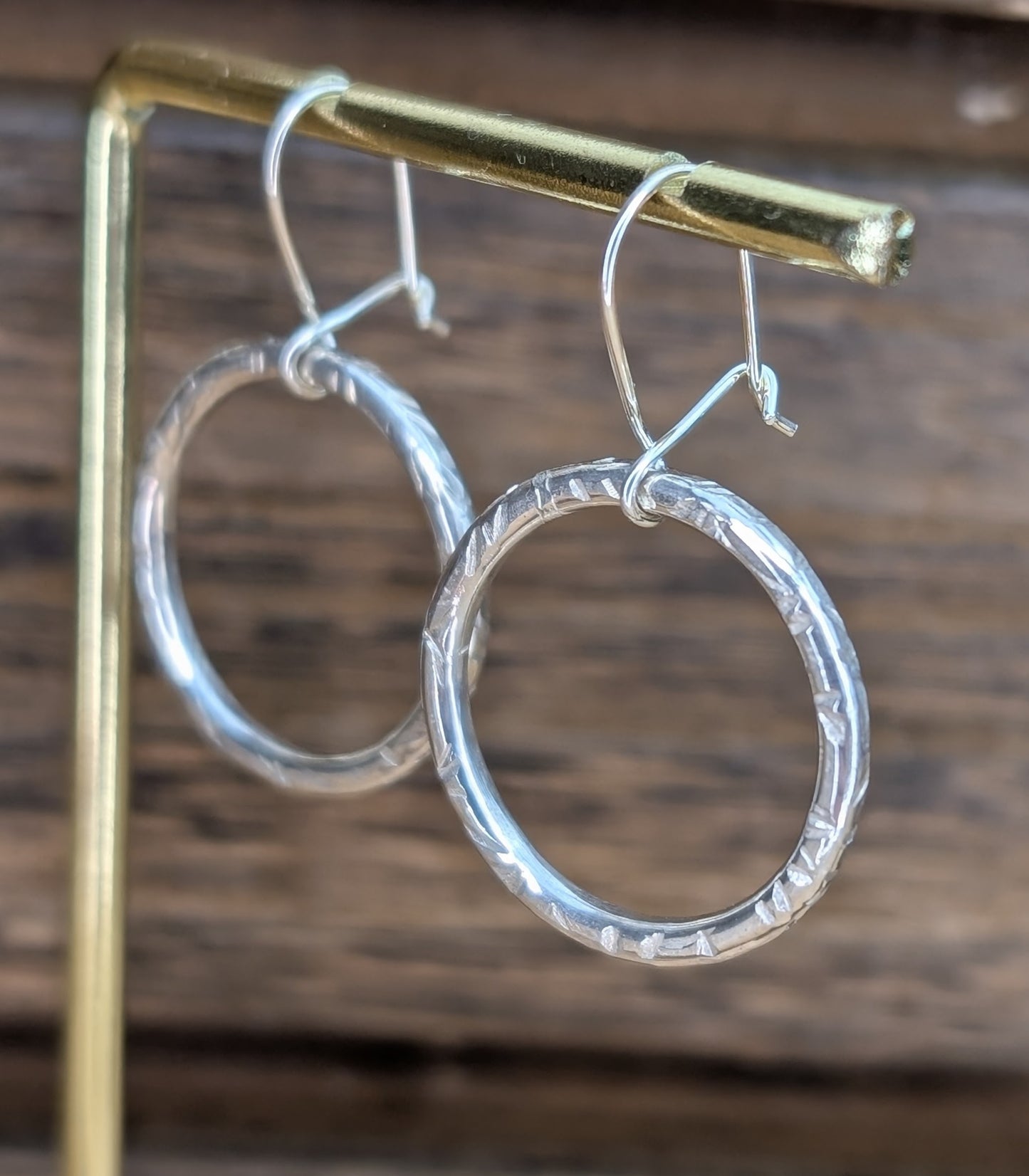 sterling silver medium circle dangle earrings
