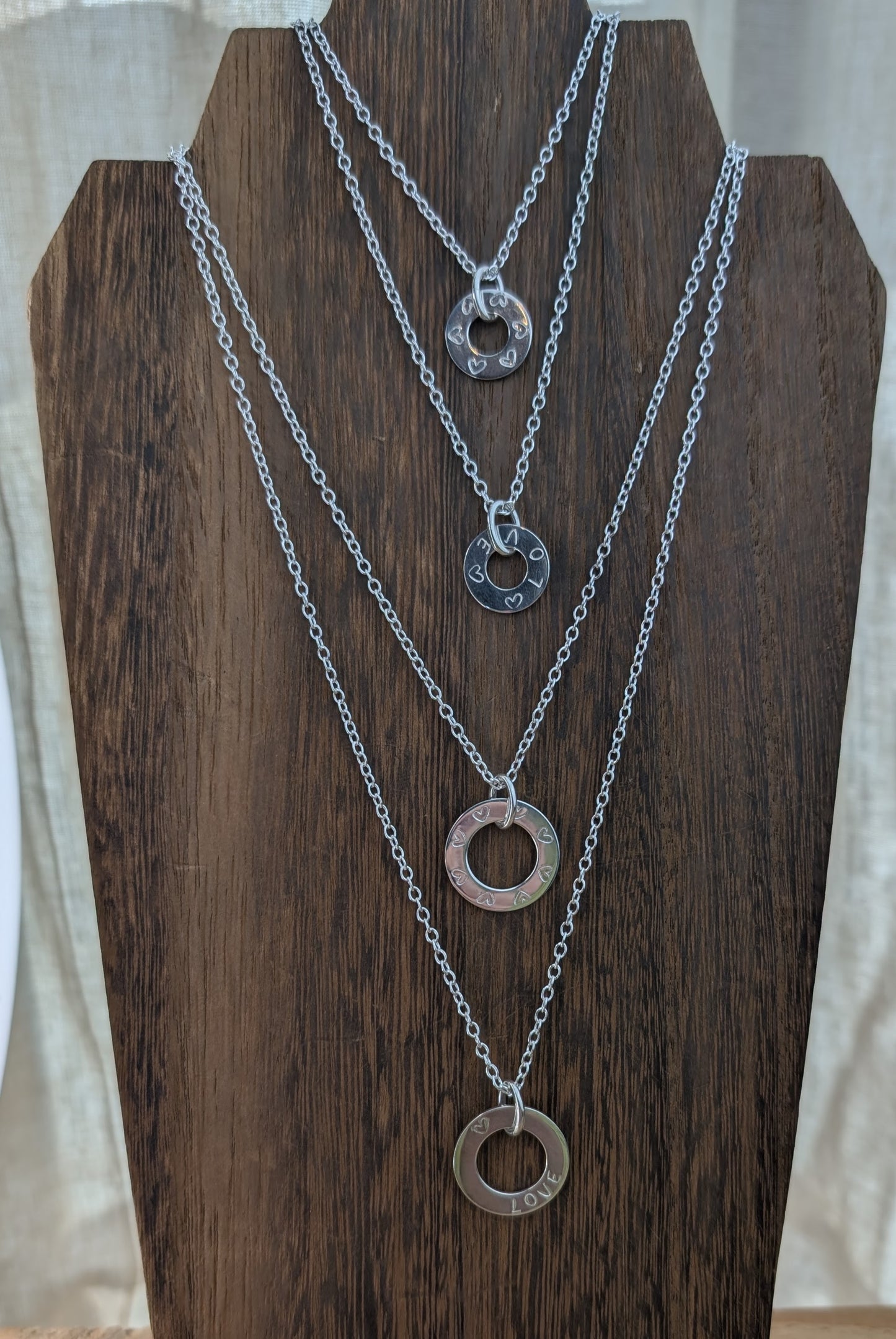 sterling silver love washer pendant