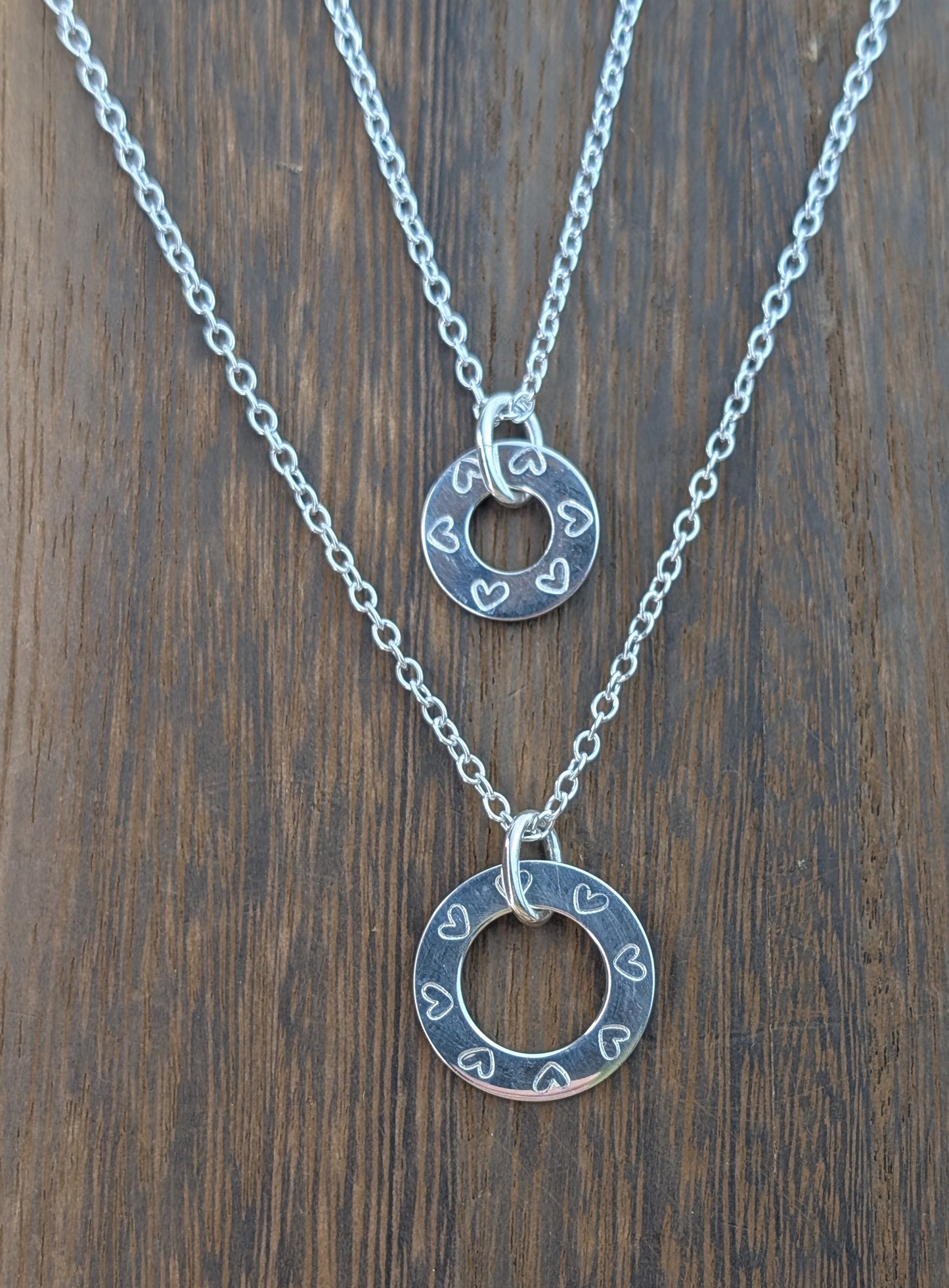 sterling silver love washer pendant