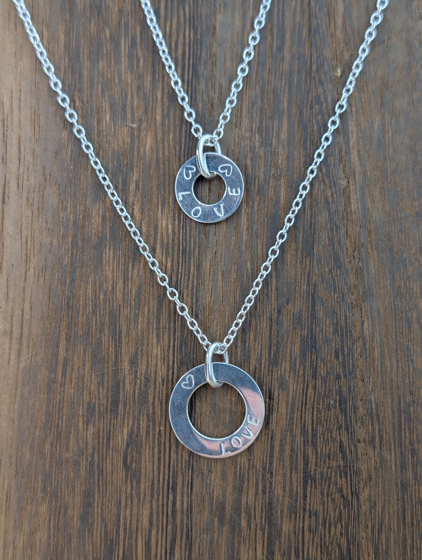 sterling silver love washer pendant