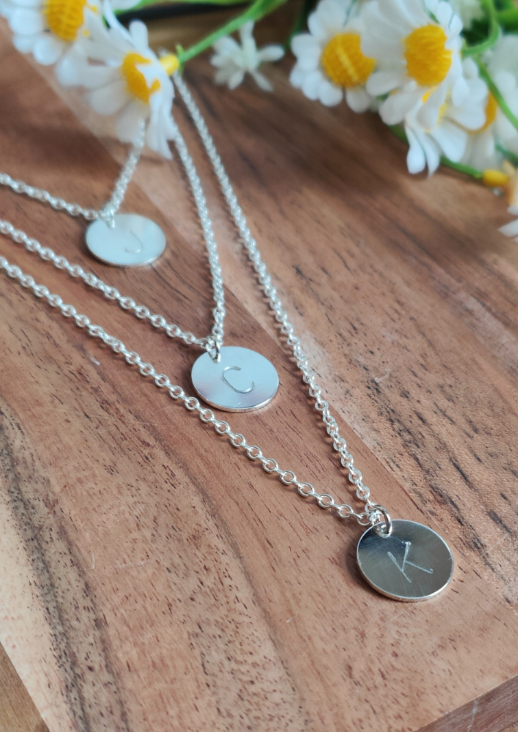 sterling silver initial necklace