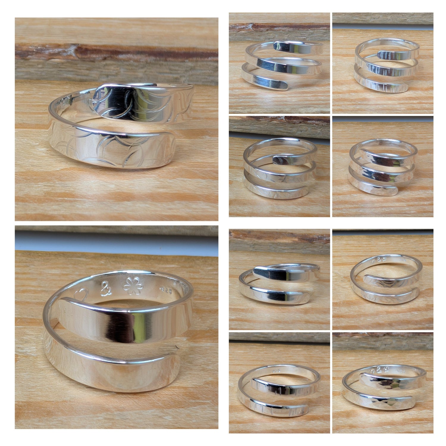 sterling silver adjustable wrap rings