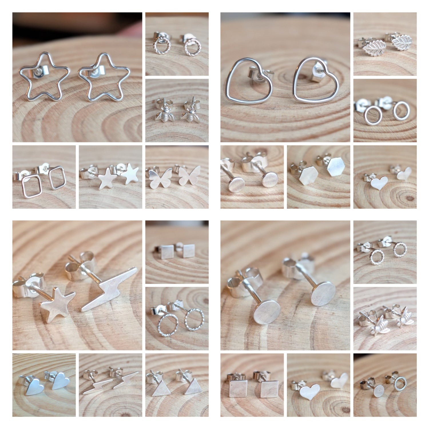 sterling silver stud earrings