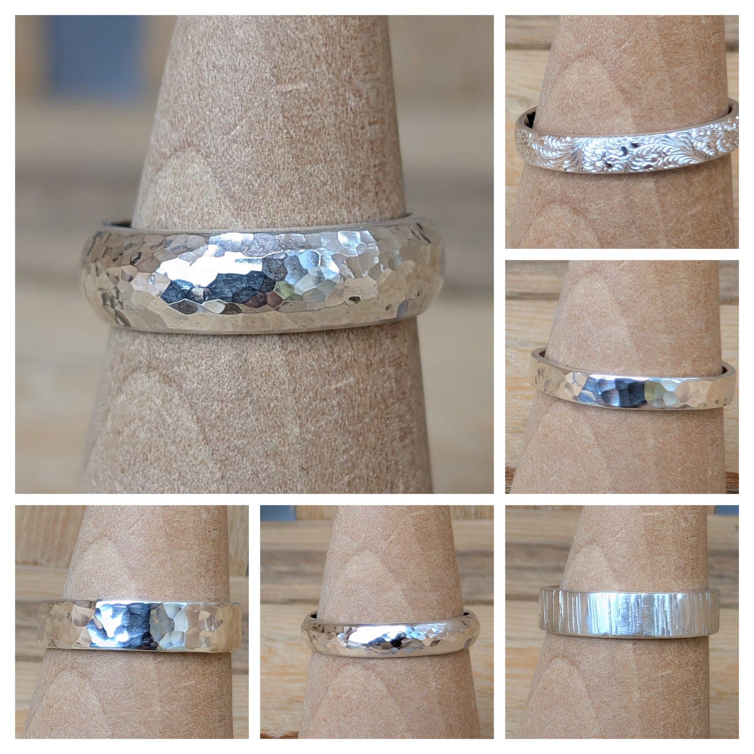 sterling silver textured bands