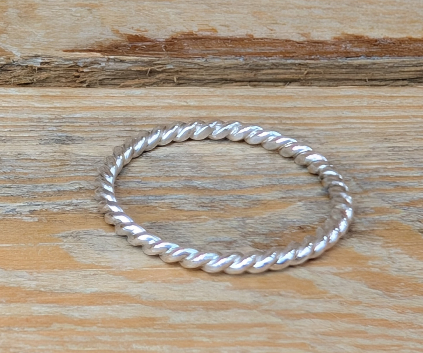 sterling silver twist stacking ring