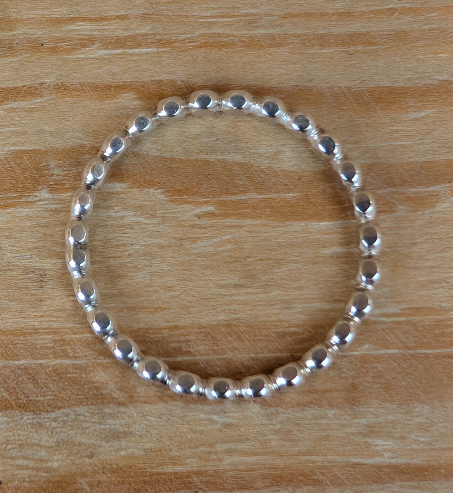 sterling silver flat bead stacking ring