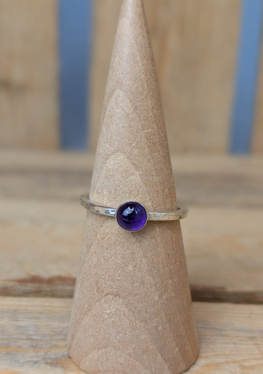 sterling silver amethyst stacking ring