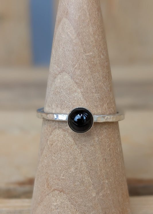 sterling silver onyx stacking ring