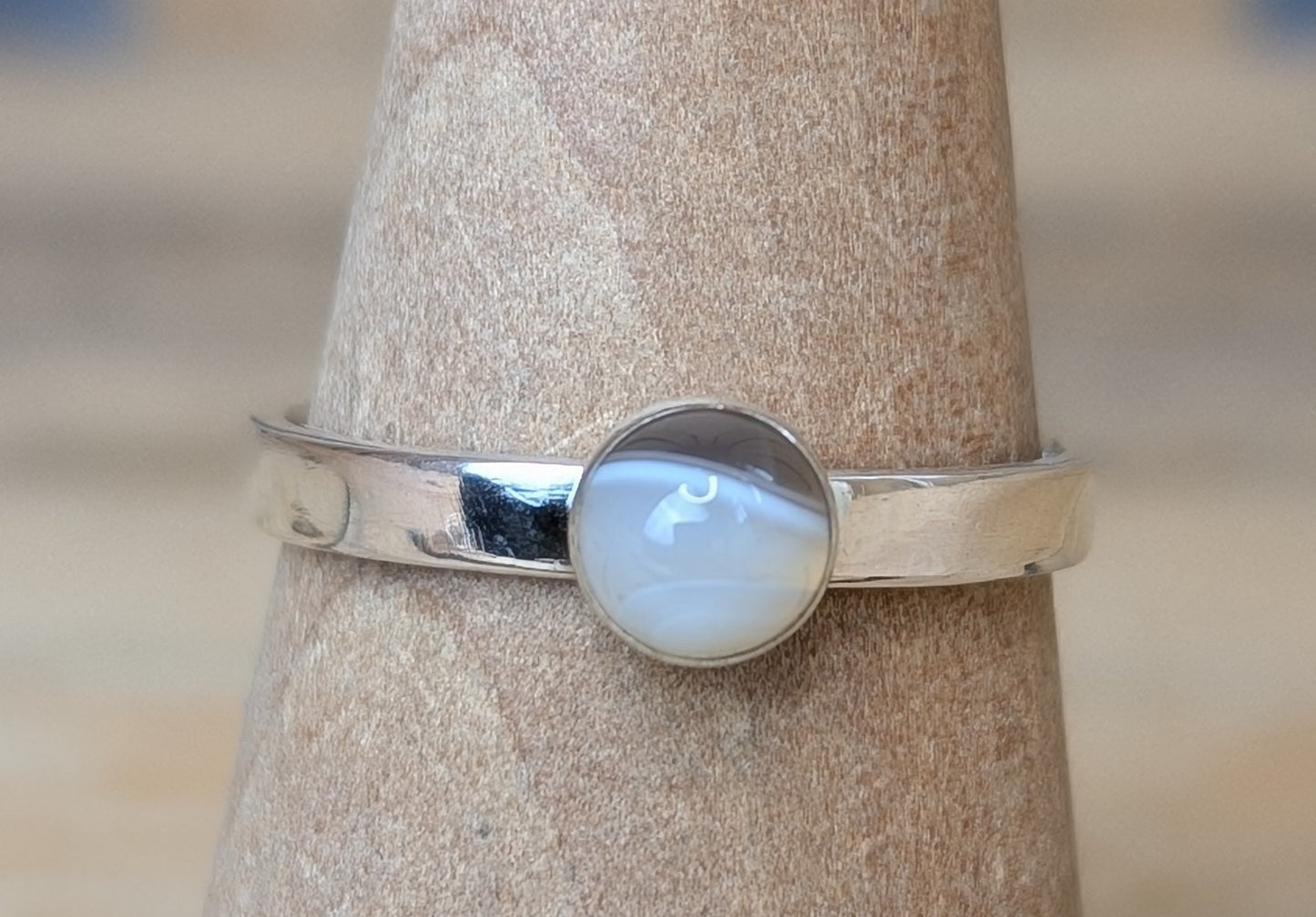 sterling silver botswana agate ring