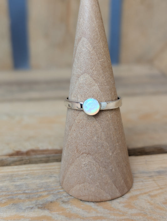 sterling silver opal ring