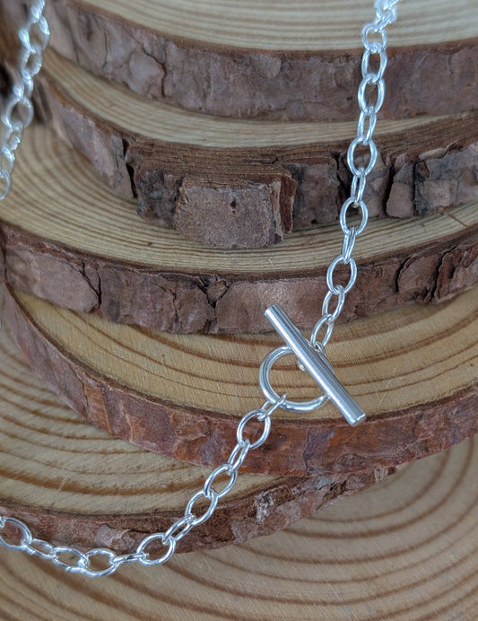 sterling silver t-bar necklace