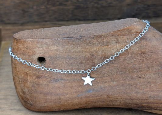 sterling silver star charm ankle chain